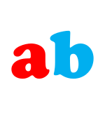 Red ‘a’ and blue ’b’ Design