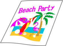 Beach party design as as screen