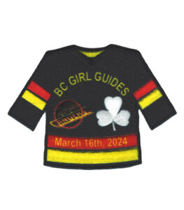 Custom Sublimated patch for BC girl Guides of the vintage Canucks jersey