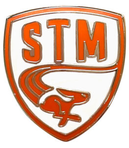 imitation hard enamel custom pin of the STM logo